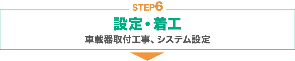 STEP6 : 設定・着工：車載器取付工事、システム設定